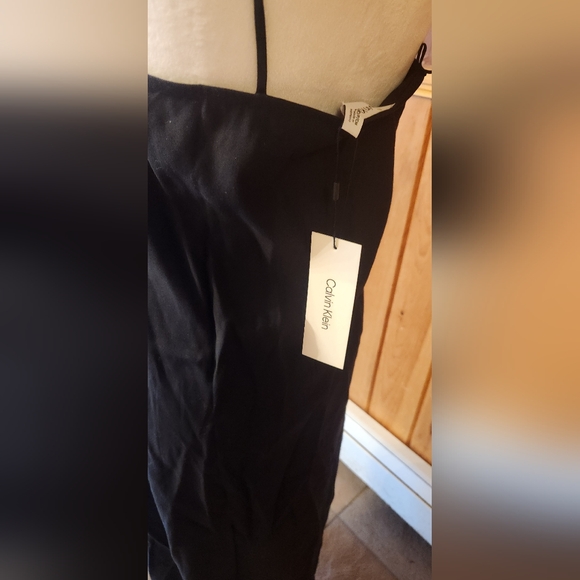CALVIN KLEIN Black Midi Sleeveless Dress Size Small - Picture 4 of 11